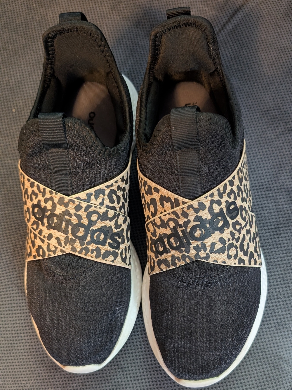 Ladies Adidas Slip On Sneakers In Leopard Print